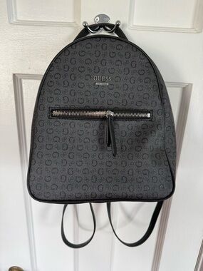 GUESS Black Logo-Print Mini Backpack